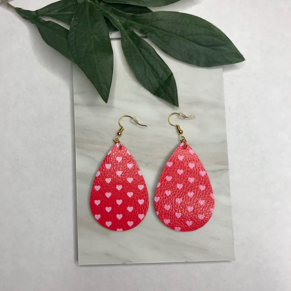 Valentine’s Day Red and Pink Heart Earrings